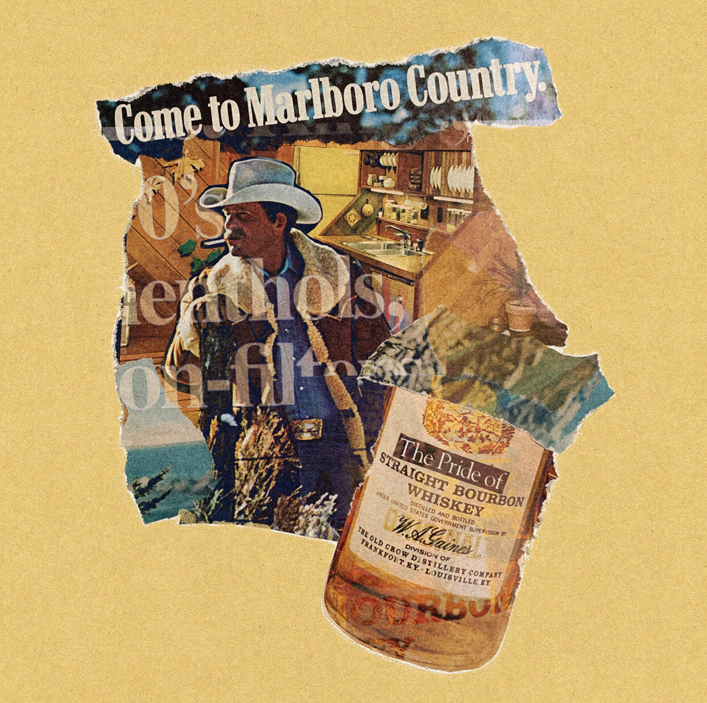 collage Collageart vintage marlboro Whisky atx Austin cowboy digitalcol