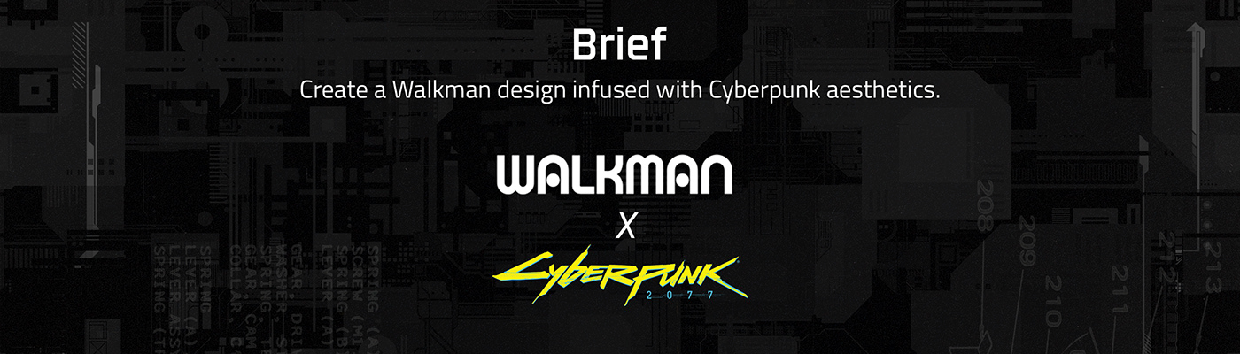 walkman Sony Cyberpunk cyberpunk 2077 music Gaming product graphic design  motion design 3D
