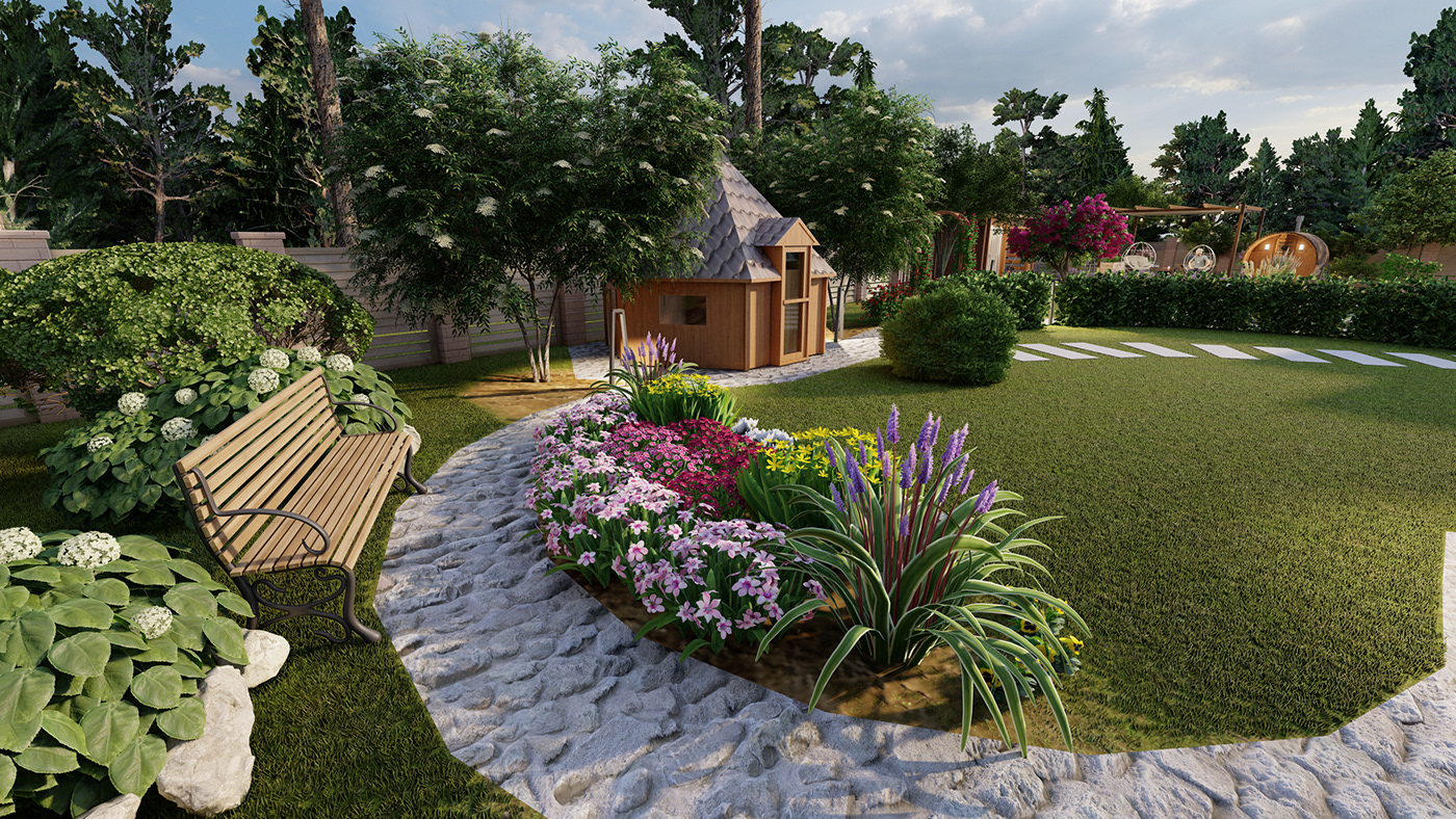 Landscape landscapedesign 3D exterior garden Nature 3dmodeling 3dart lumion SketchUP