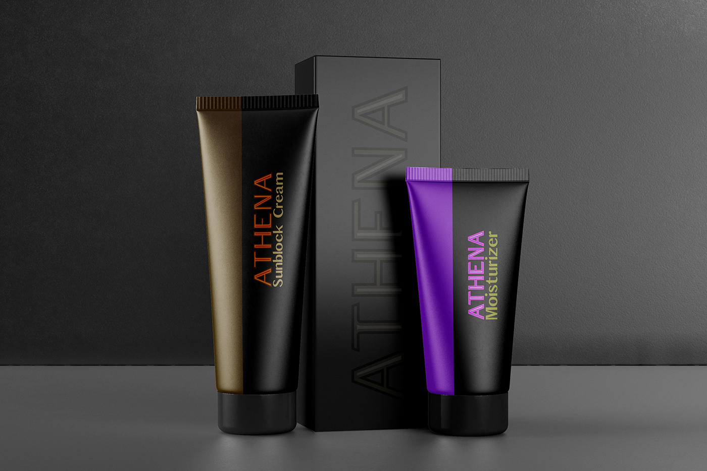 athena cosmetics design Grphic Design High End packing typography  