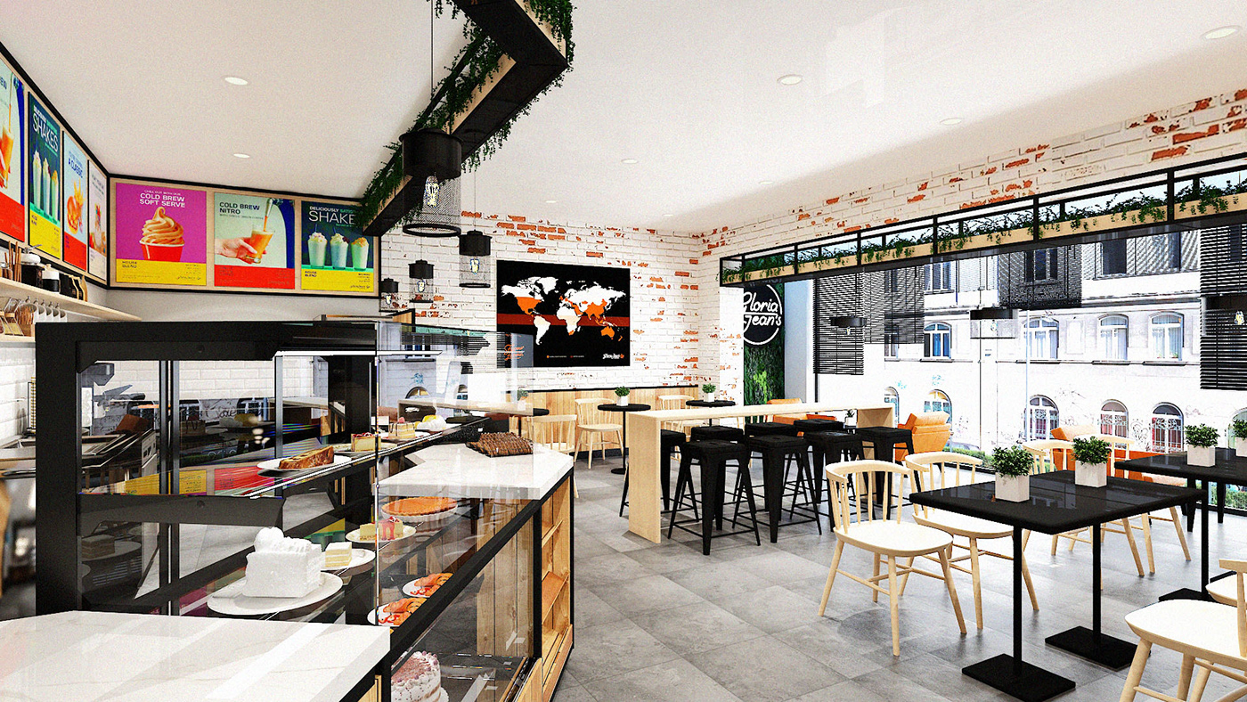 Cafe design gloria jeans Interior Architecture interior design 