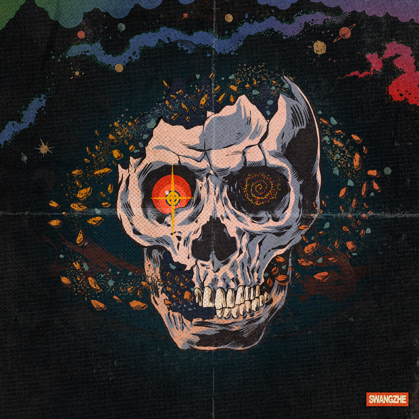 ILLUSTRATION  Illustrator painting   Drawing  artwork artist graphic design  comic horror skull