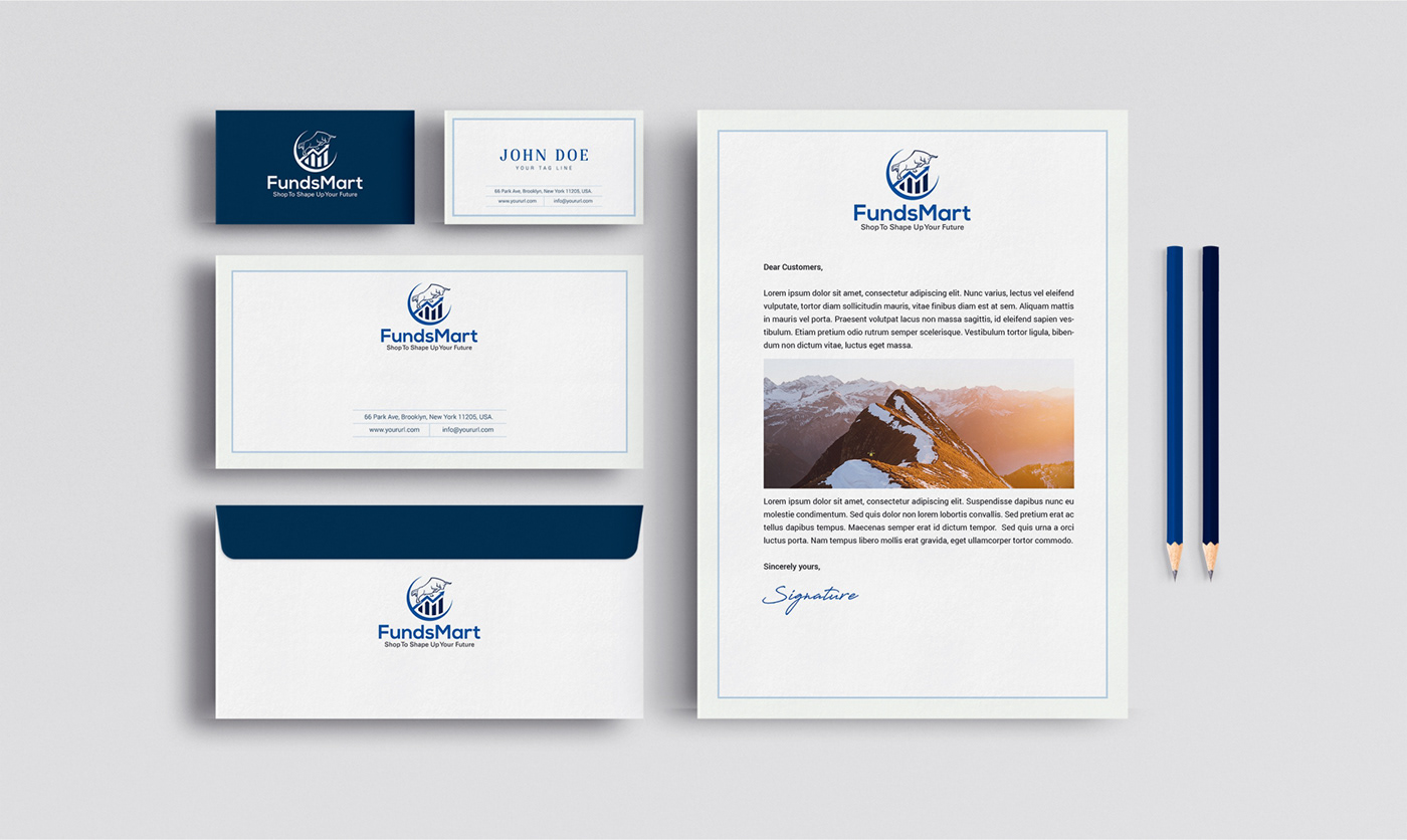 Logo Design branding  Fundsmart nexviz visiting card