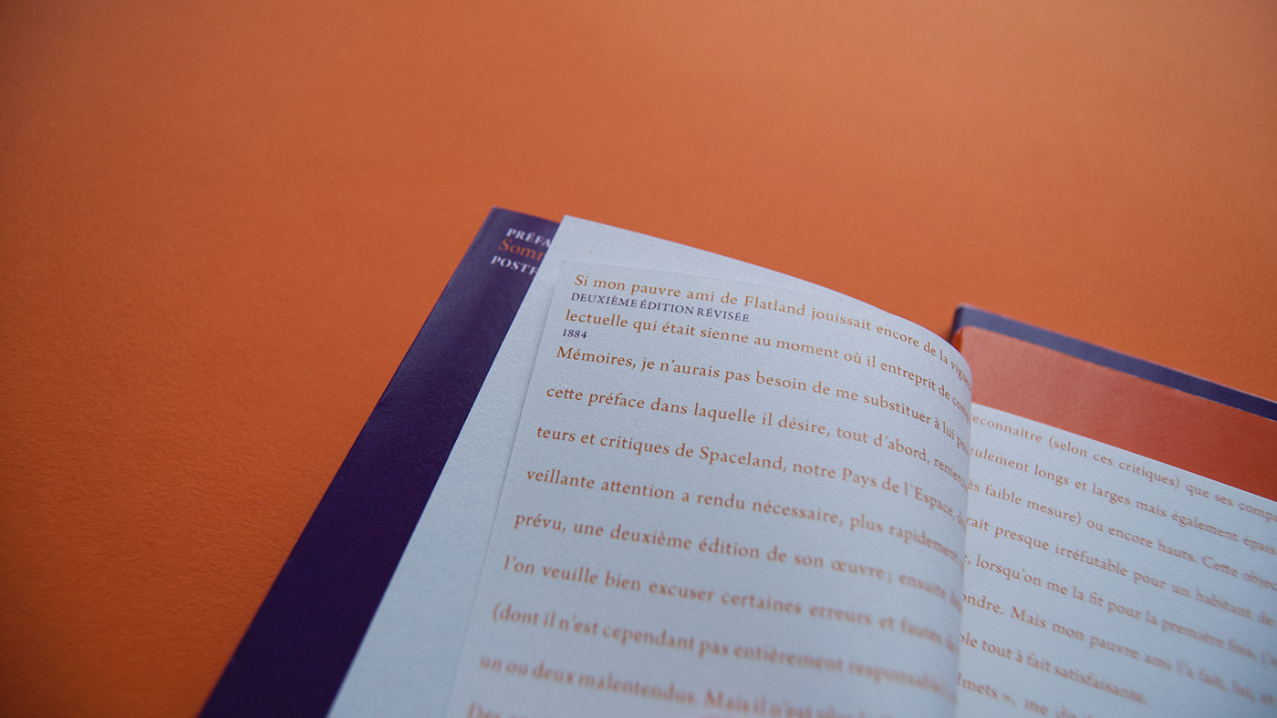 edition design editorial book livre Flatland orange violet mise en page Layout