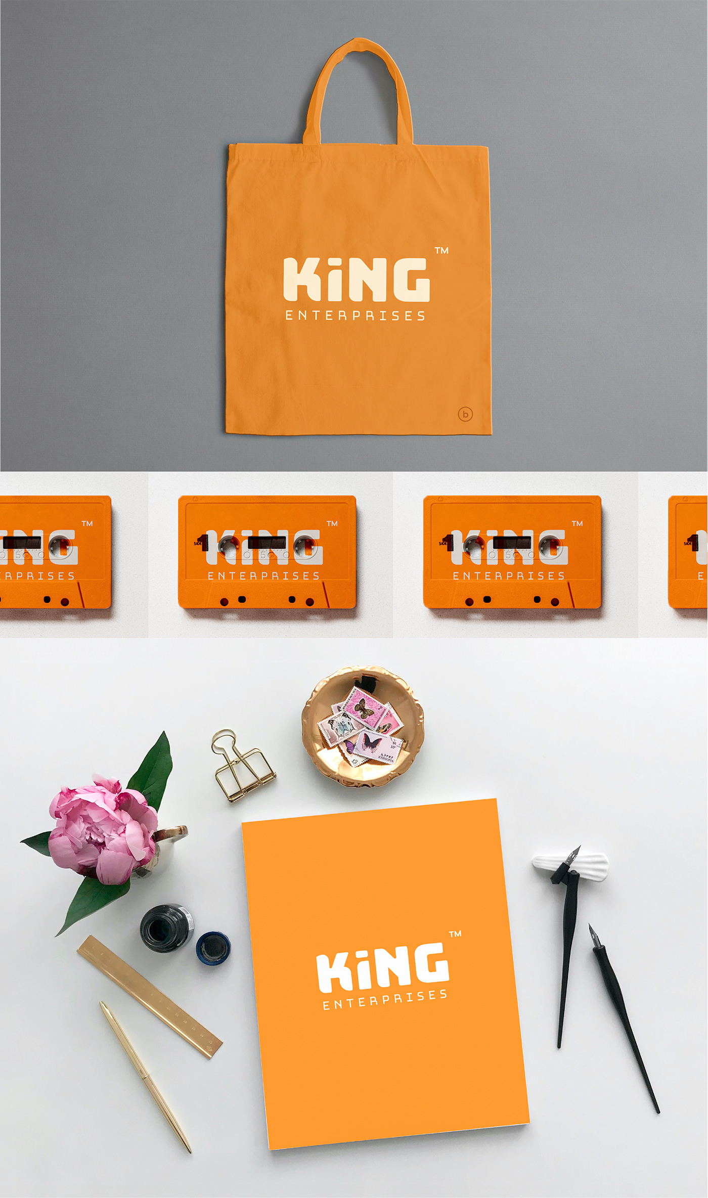 branding  identity king logo