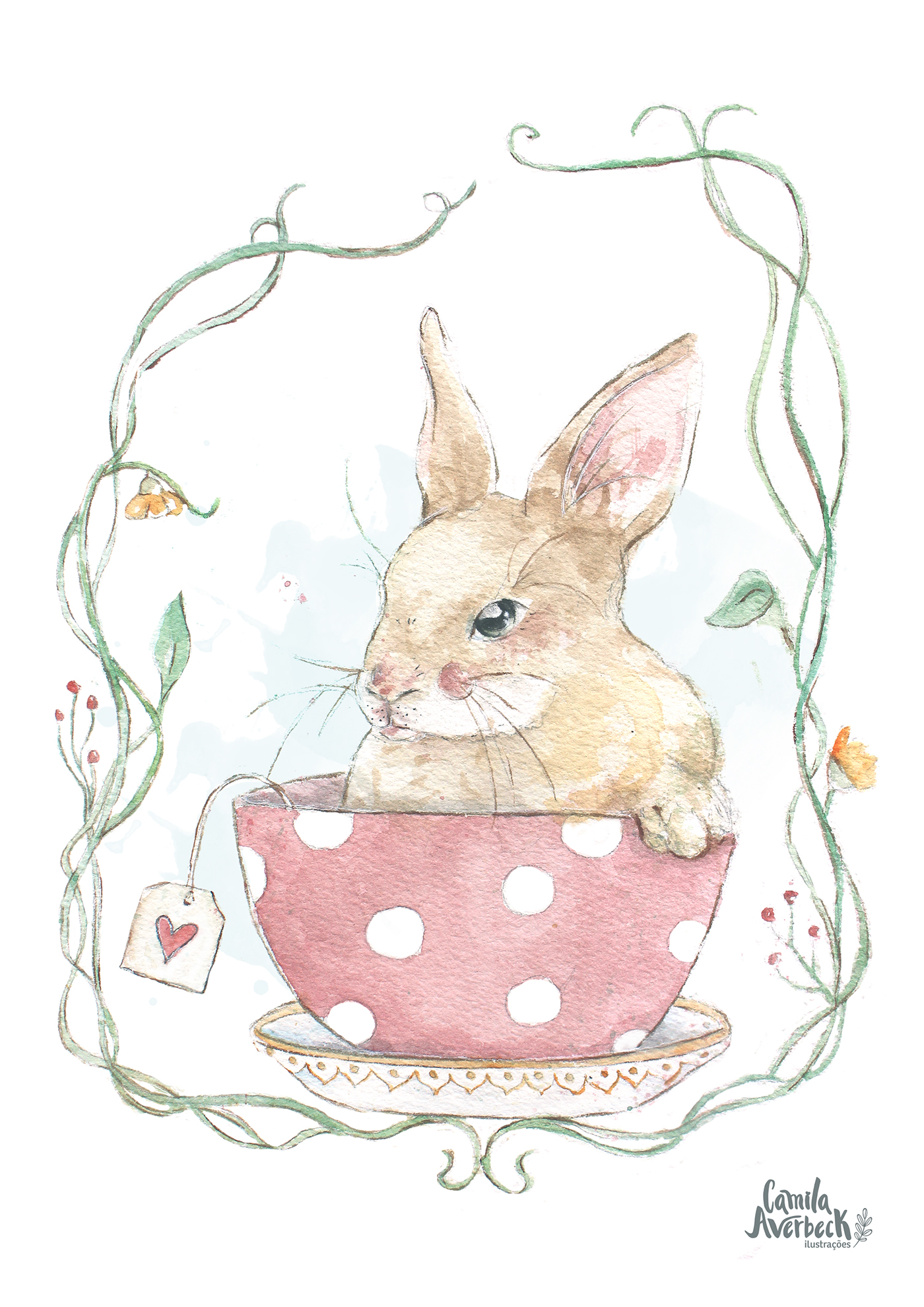 aquarela páscoa Easter coelho rabbit Ilustração arte desenho sweet animal