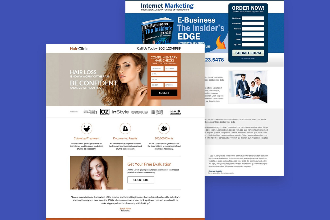 elementor hair clinic landing page landing page design Product Page responsive landing page sales funnel squeeze page WordPress Landing Wordpress Website