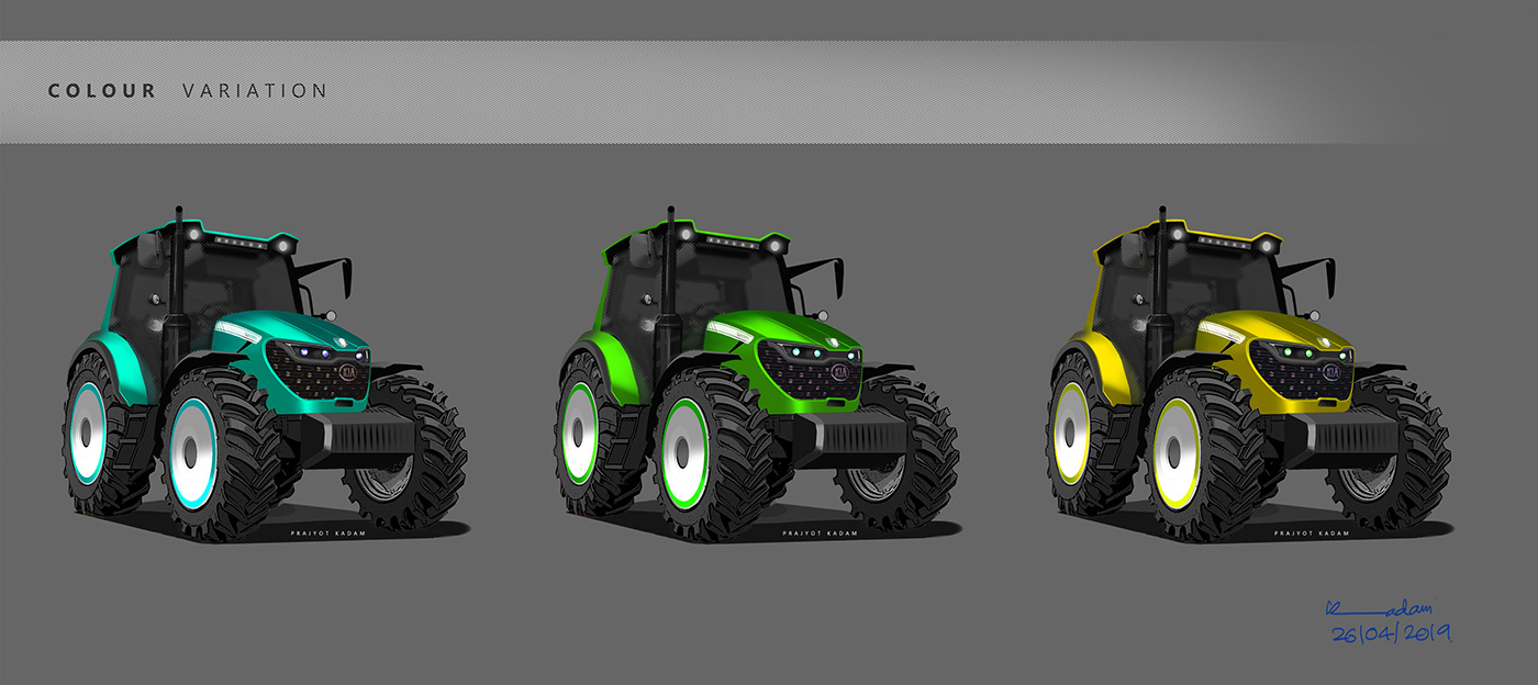 Tractor farming industrial design  concepts sketching PRAJYOT KADAM