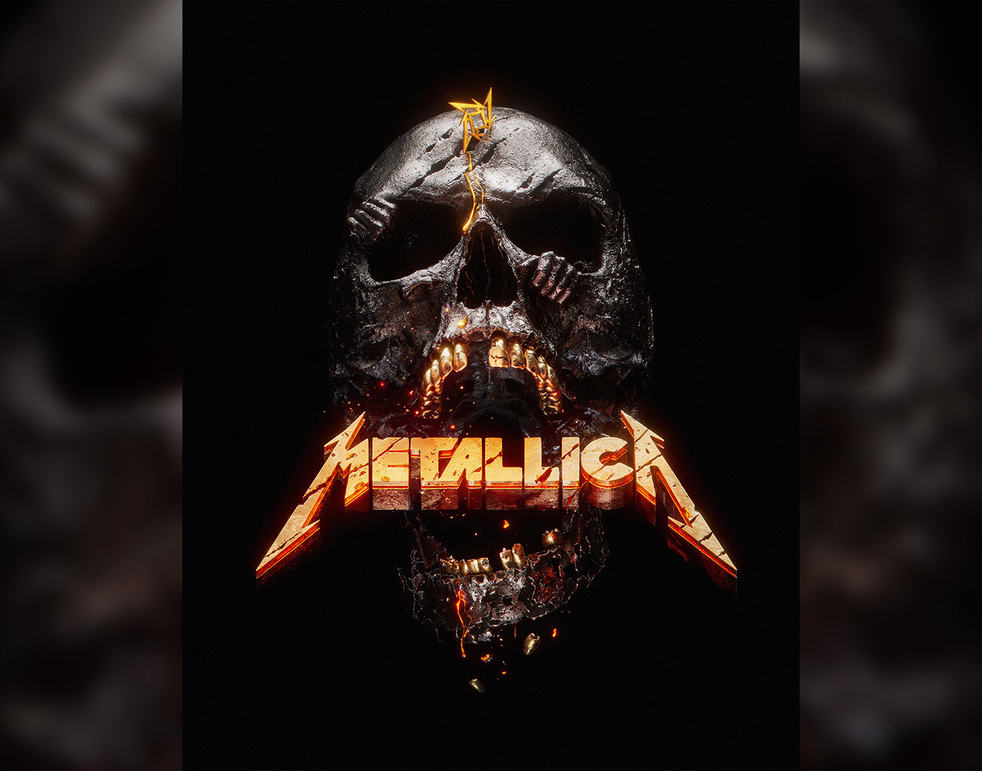 metal Metallica meta james hetfield rock skull gold 72 seasons