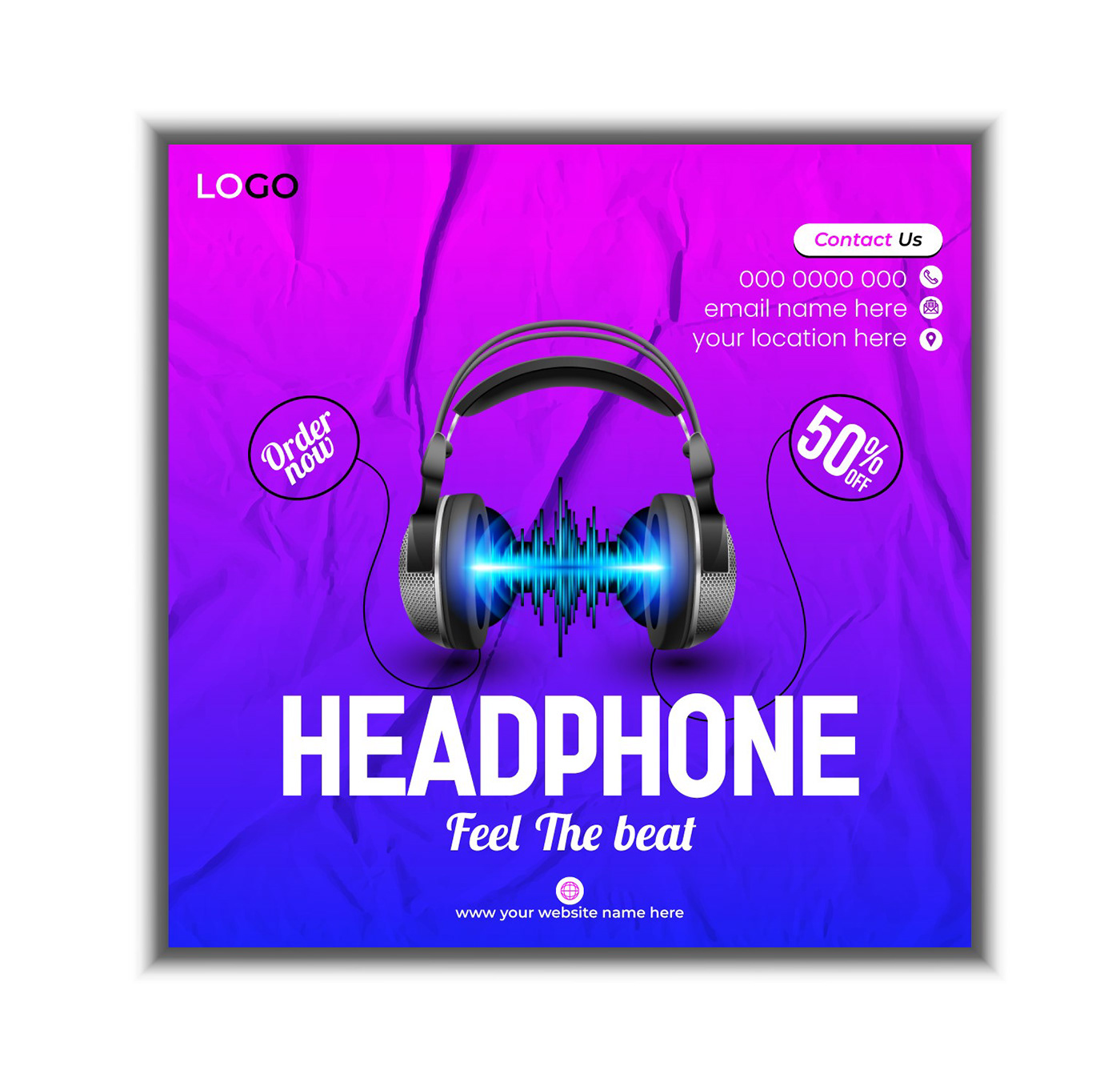 headphone earphone sound music design Graphic Designer Social media post Advertising  marketing   visual identity