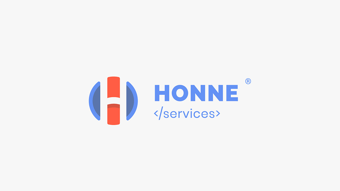 cloud service branding  modern red blue h logo icons iconography ux Interface