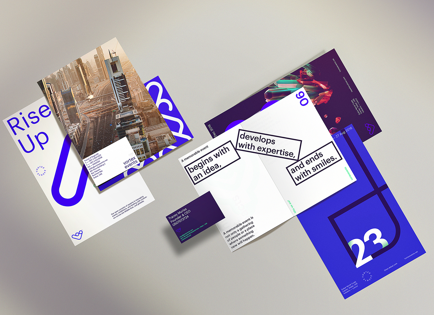 Events branding  editorial dubai brochure brand management blue vibrant Web