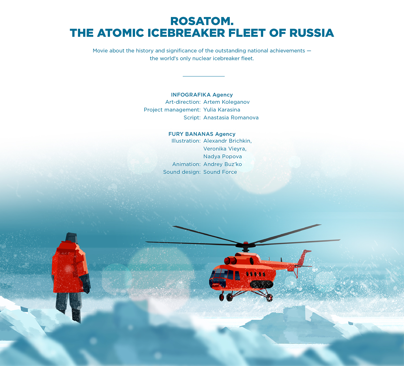 infographics explainer rosatom icebreacker history russian fleet nuclear icebreaker 2D motion 2D Animation