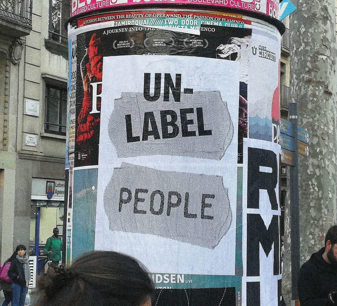 graphic design people un-label print barcelona poster political Positive