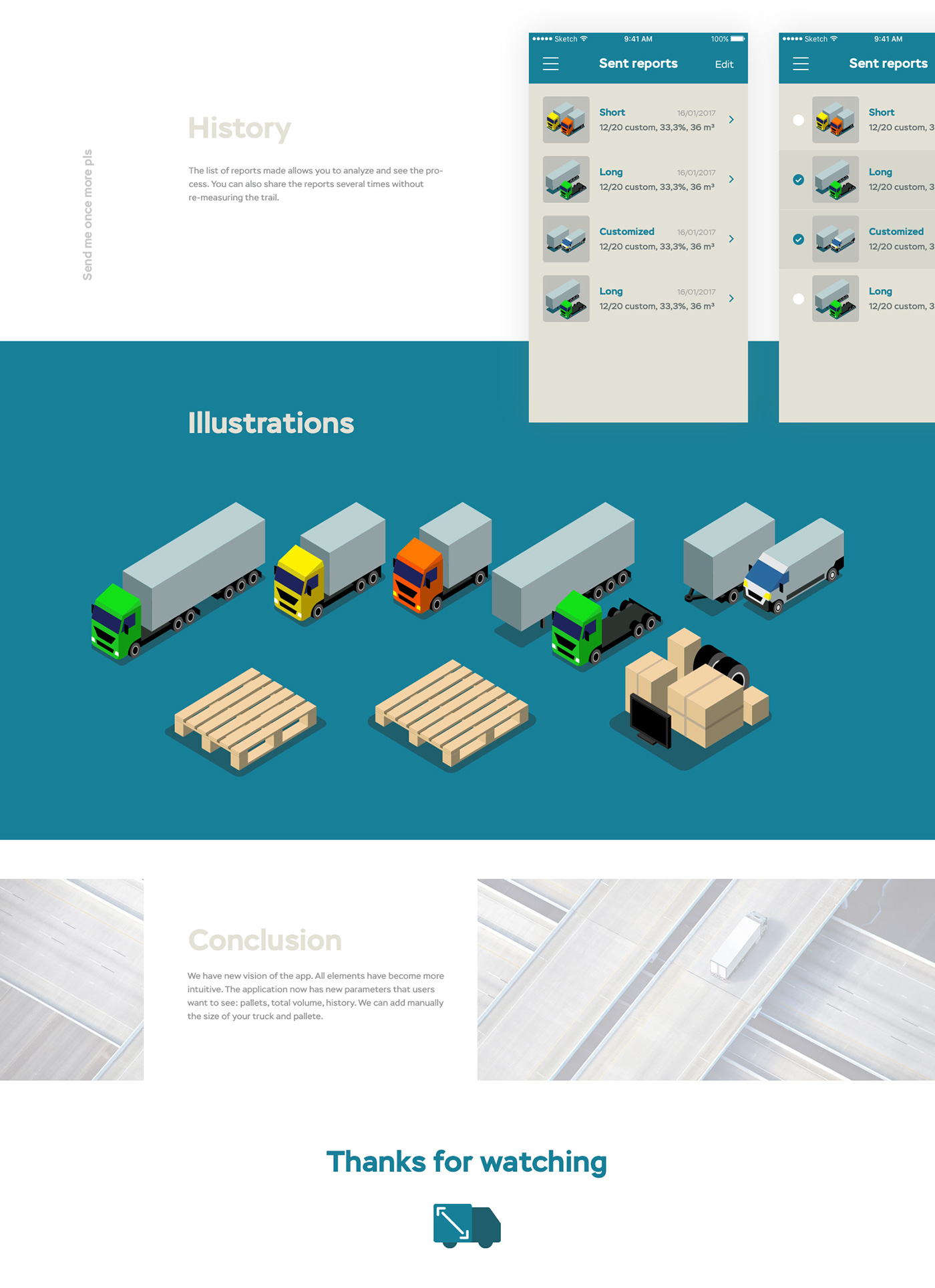mobile app ux UI interaction animation  ILLUSTRATION  Truck trail Cargo