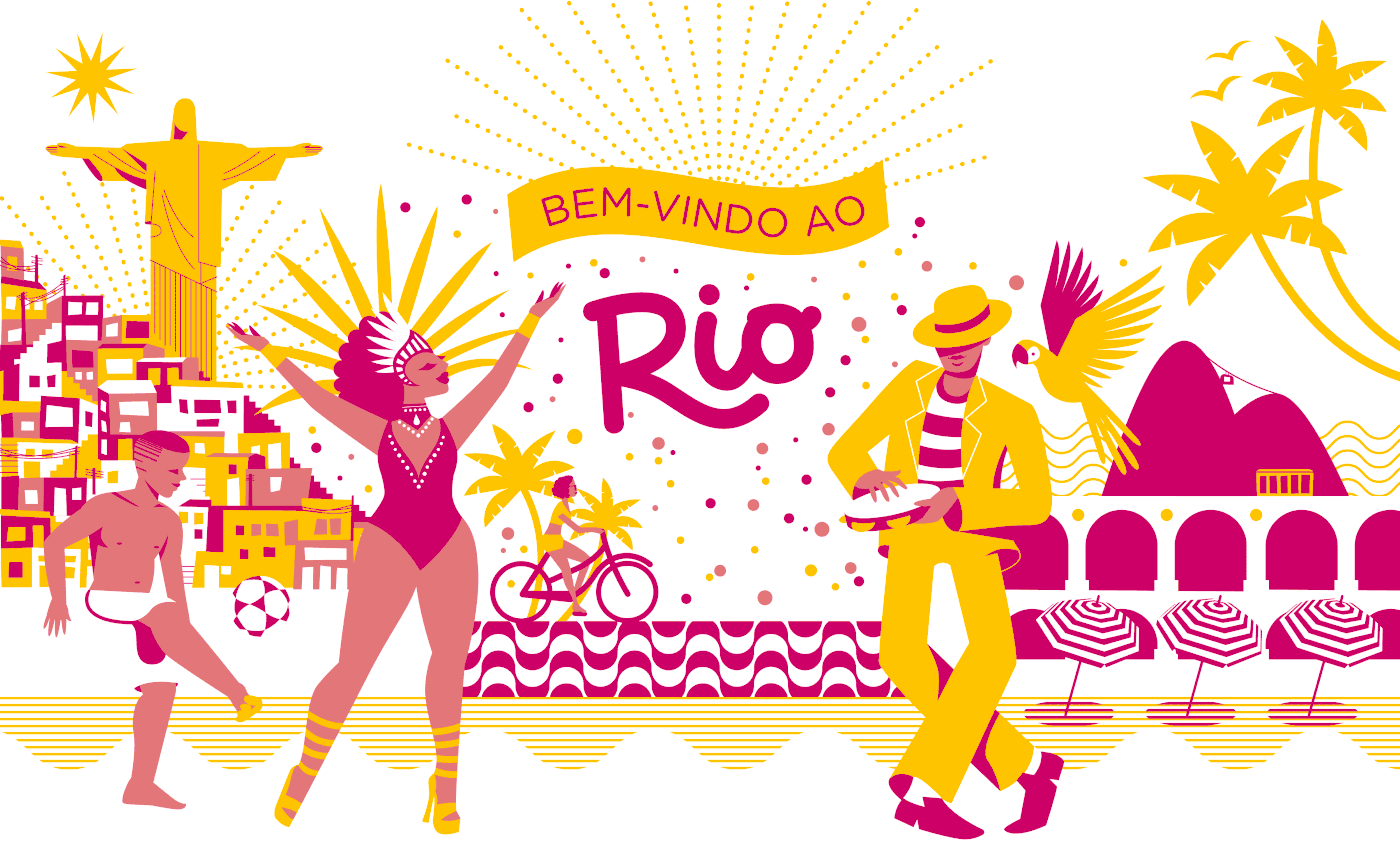 ILLUSTRATION  vector ilustracion Ilustração key visual Rio de Janeiro Brasil Brazil Mural Carnaval