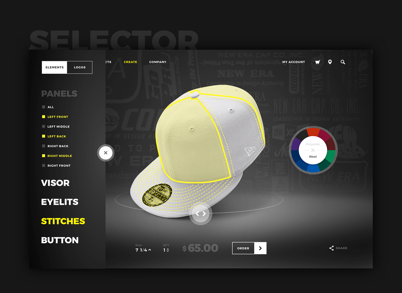 redesign concept caps Fashion  E COMMERCE shop configurator Interface Hats product