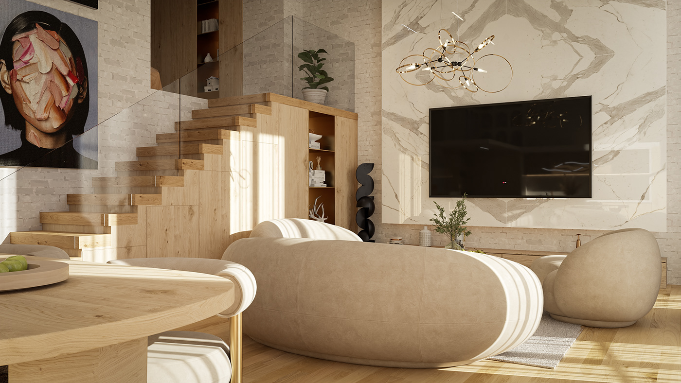 3D architecture archviz Interior interior design  interiors minimal modern Render visualization
