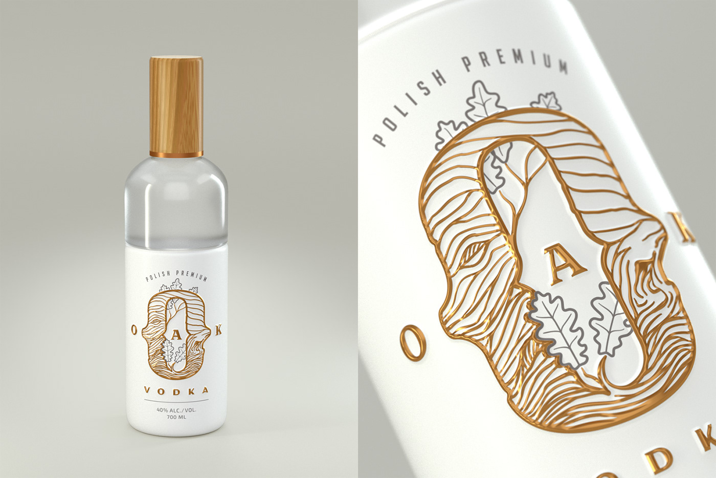 Vodka polish oak premium design Packaging branding  visual