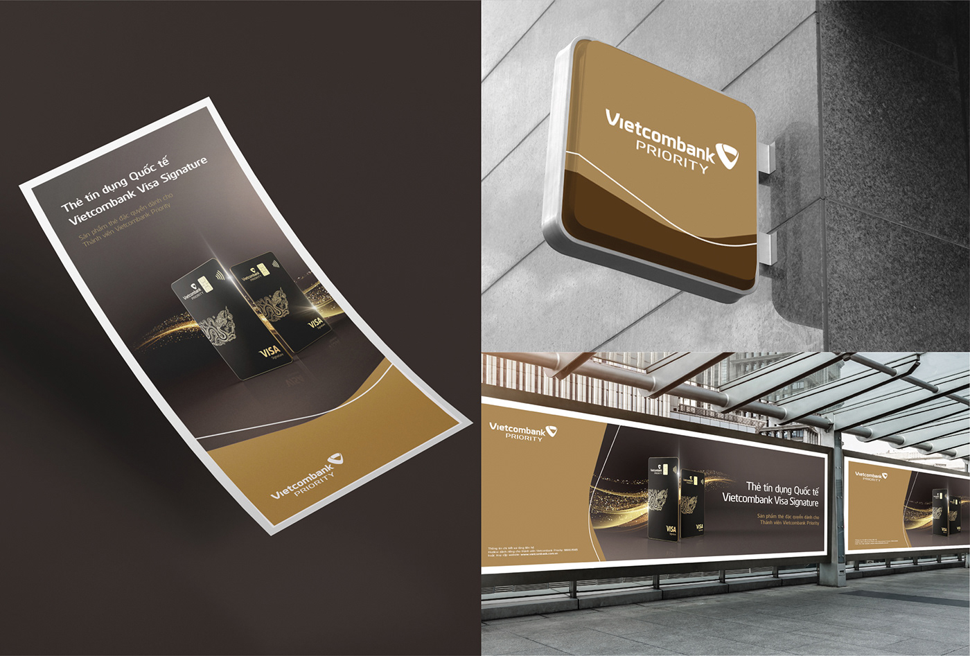 branding  Vietcombank Interior Packaging creditcard logo