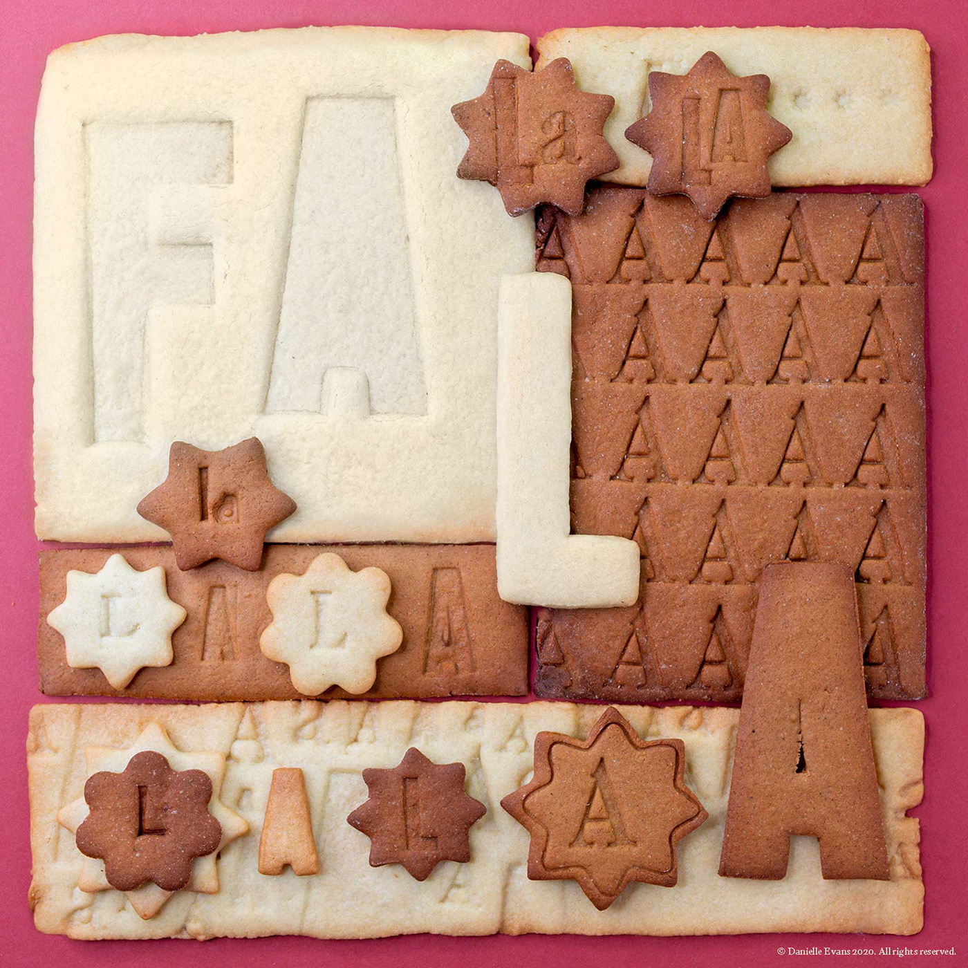 lettering typography   cookies Holiday food typography food lettering design Photography  Printing type