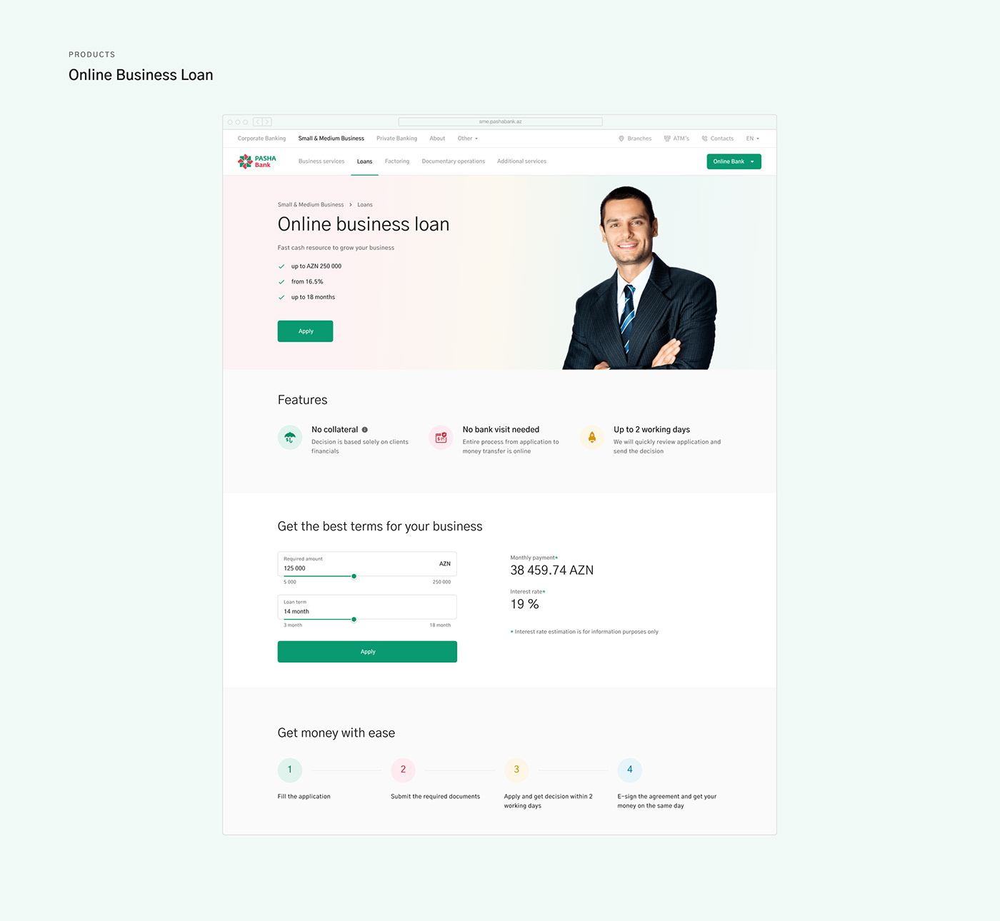 Bank interactive product smebanking UI/UX Web Design  banking finance Website