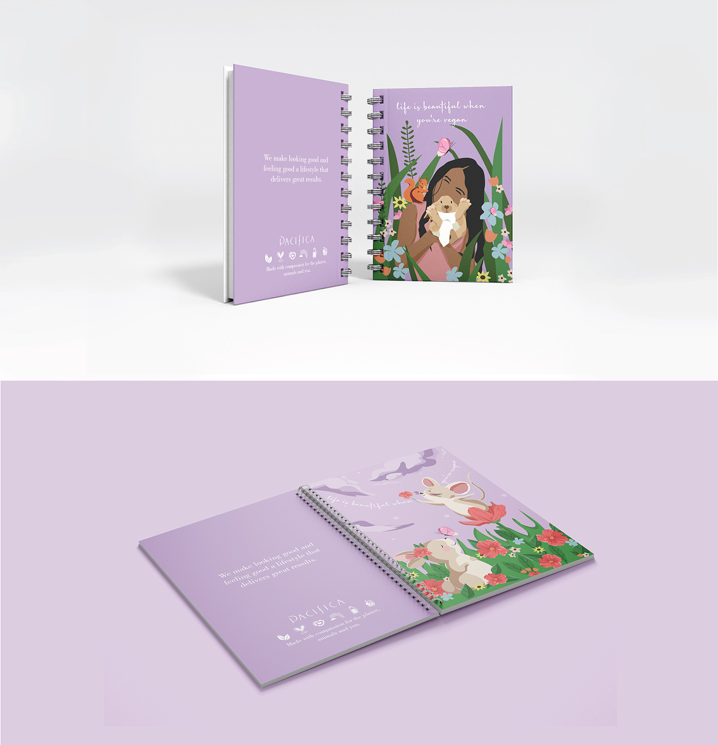 animals book cover freebie graphic design  ILLUSTRATION  influencer marketing Marketing Design purple Vegan Beauty veganism