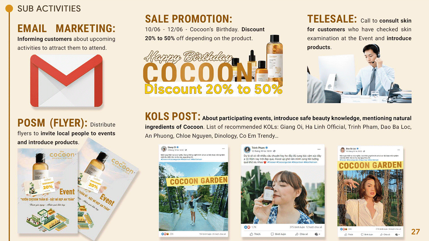 Cocoon cosmetics cosmetics packaging direct marketing IMC Plan marketing digital strategic planning viet nam vietnam vietnamese