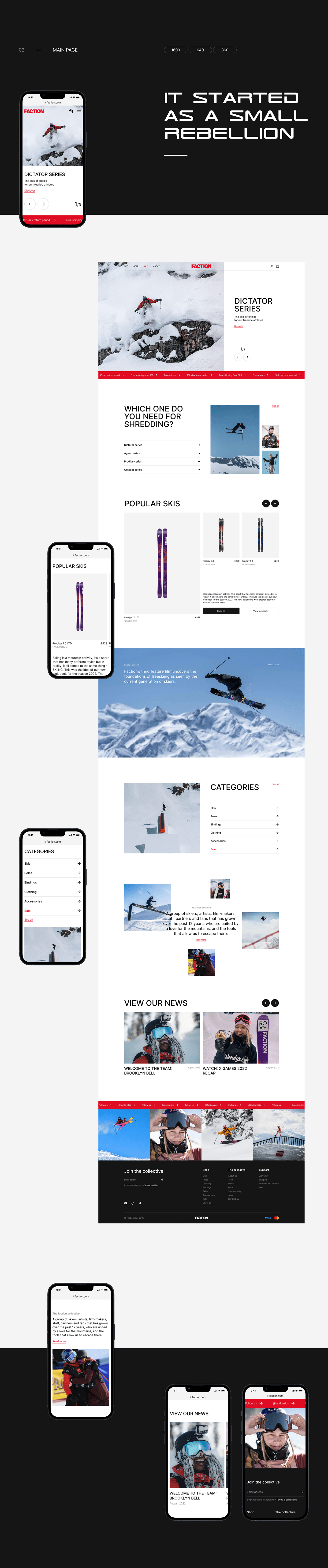 catalog Ecommerce extreme freestyle redesign Ski sport store clothes uxui