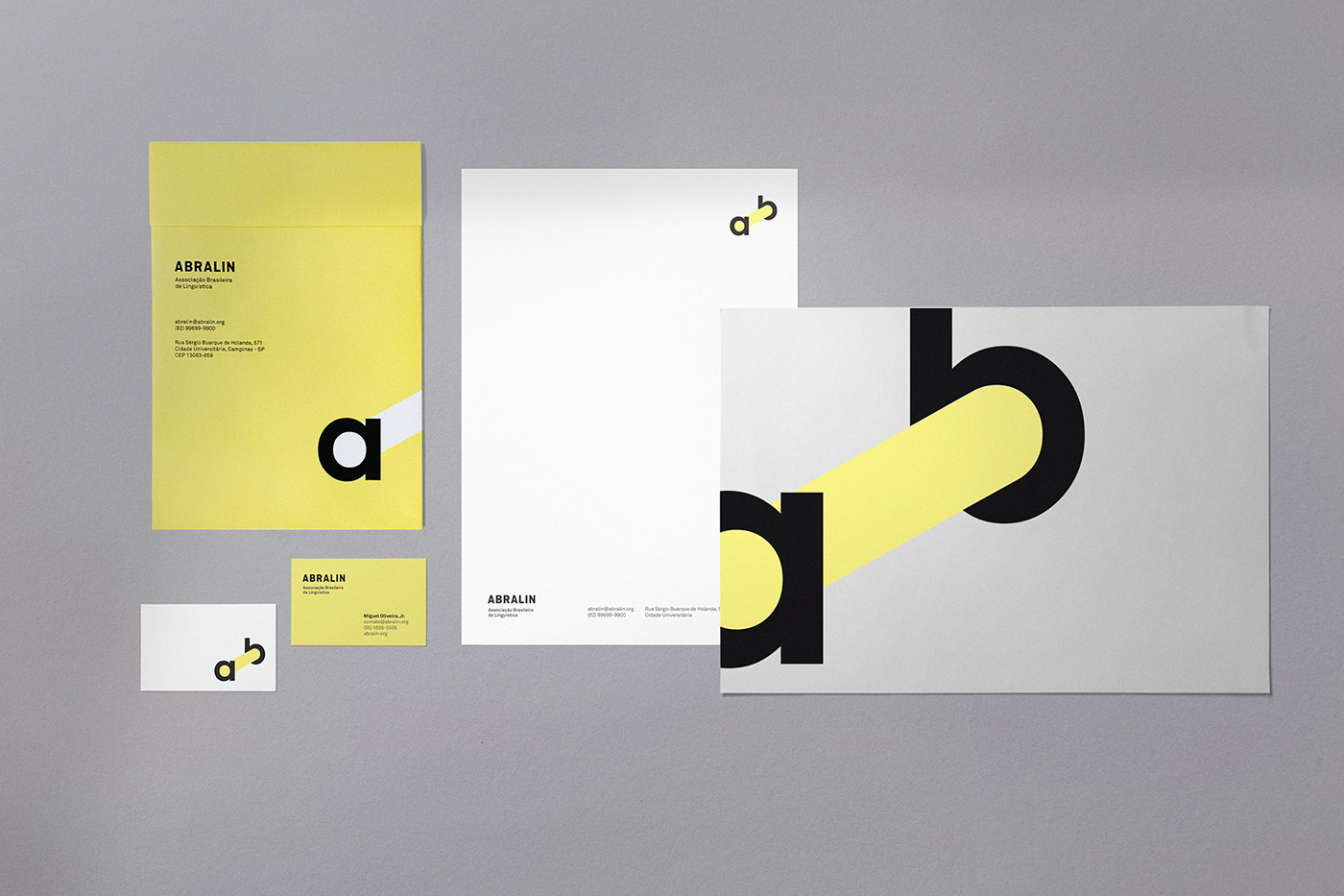 linguistics NGO academic institutional typographic logo yellow Stationery minimal redesign
