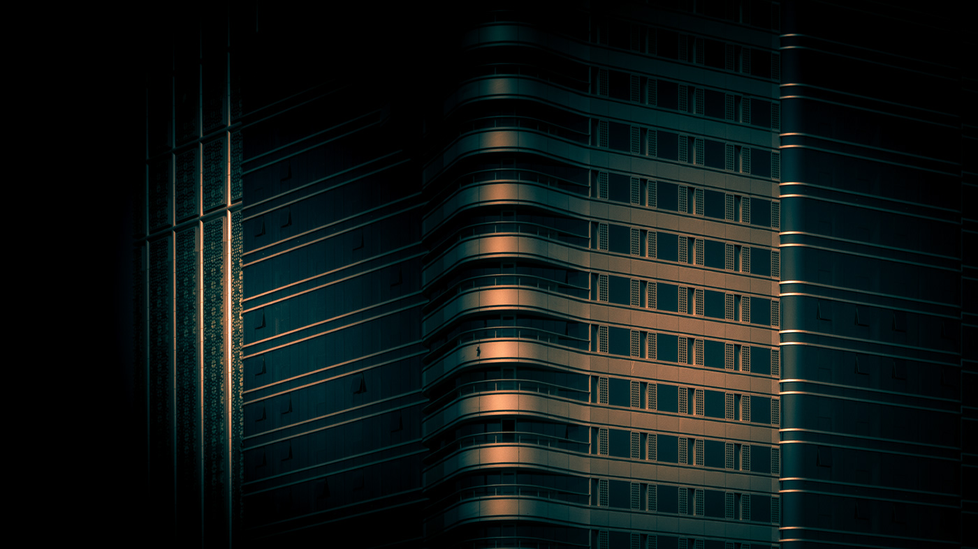 Photography  architecture night city dark geometric grids UAE Abu Dhabi pattern