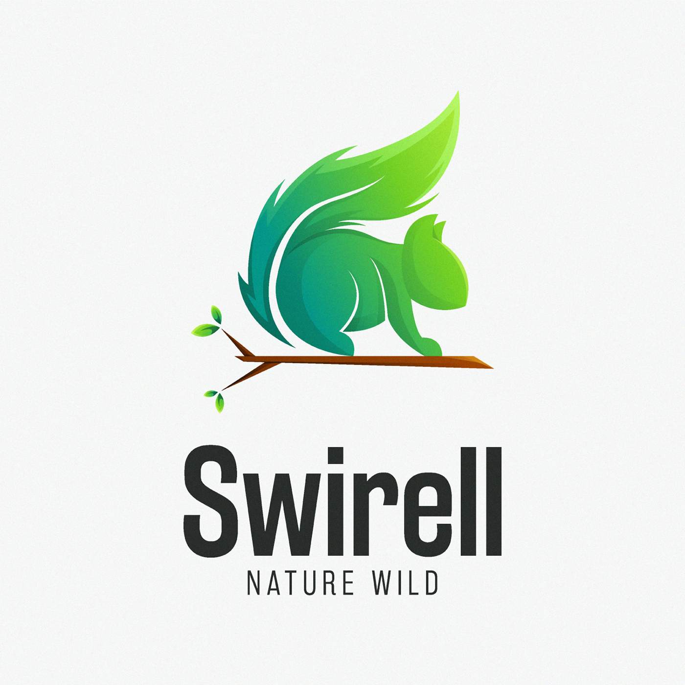 animal brand identity design feather Landscape logo Logotype Nature squirrel vector