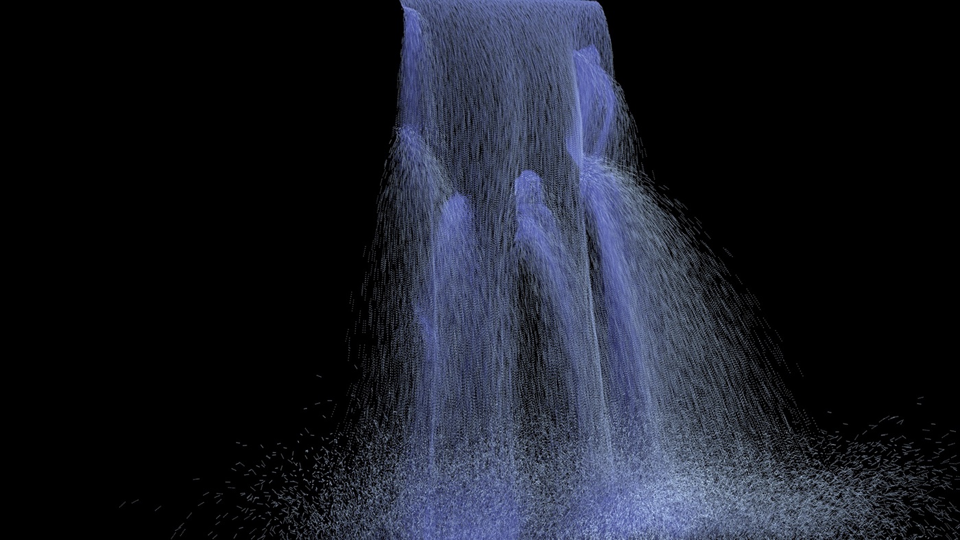 waterwall particle kratatoa Autodesk 3dmax 3D fx visual effect enviroment