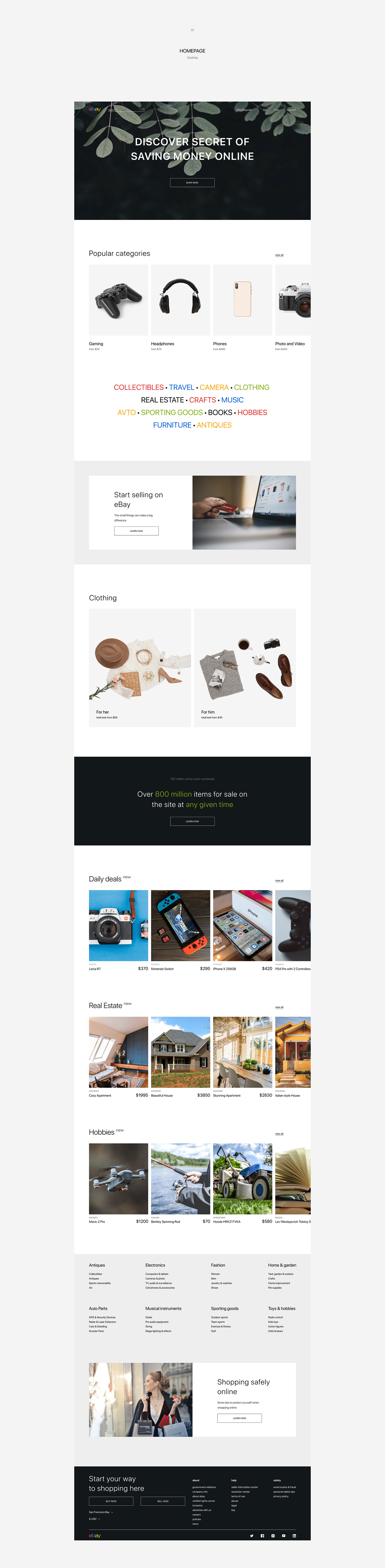 e-commerce e-shop eBay minimal online store Product Page redesign ux/ui Webdesign Website
