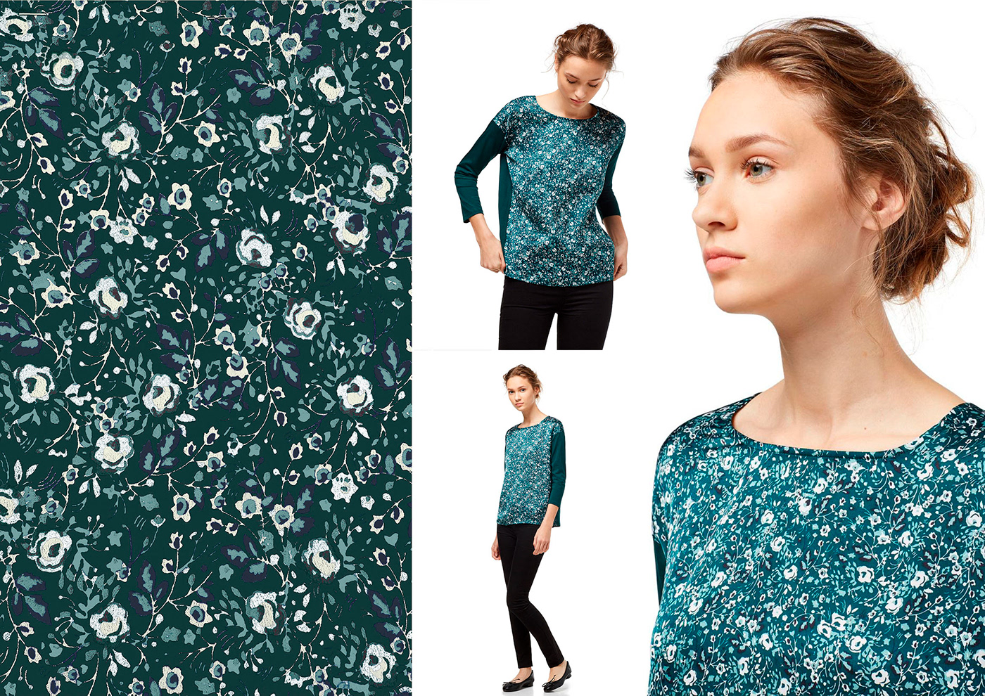 rapport allover print Flowers pattern graphic design textil