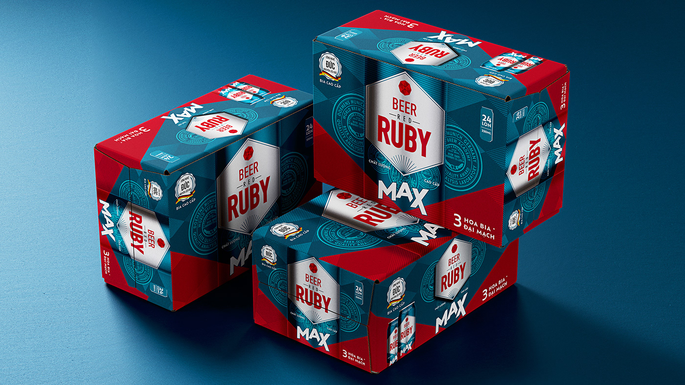 beer MAX packaging design Can Design alcohol packaging typography   graphic design  premium red ruby