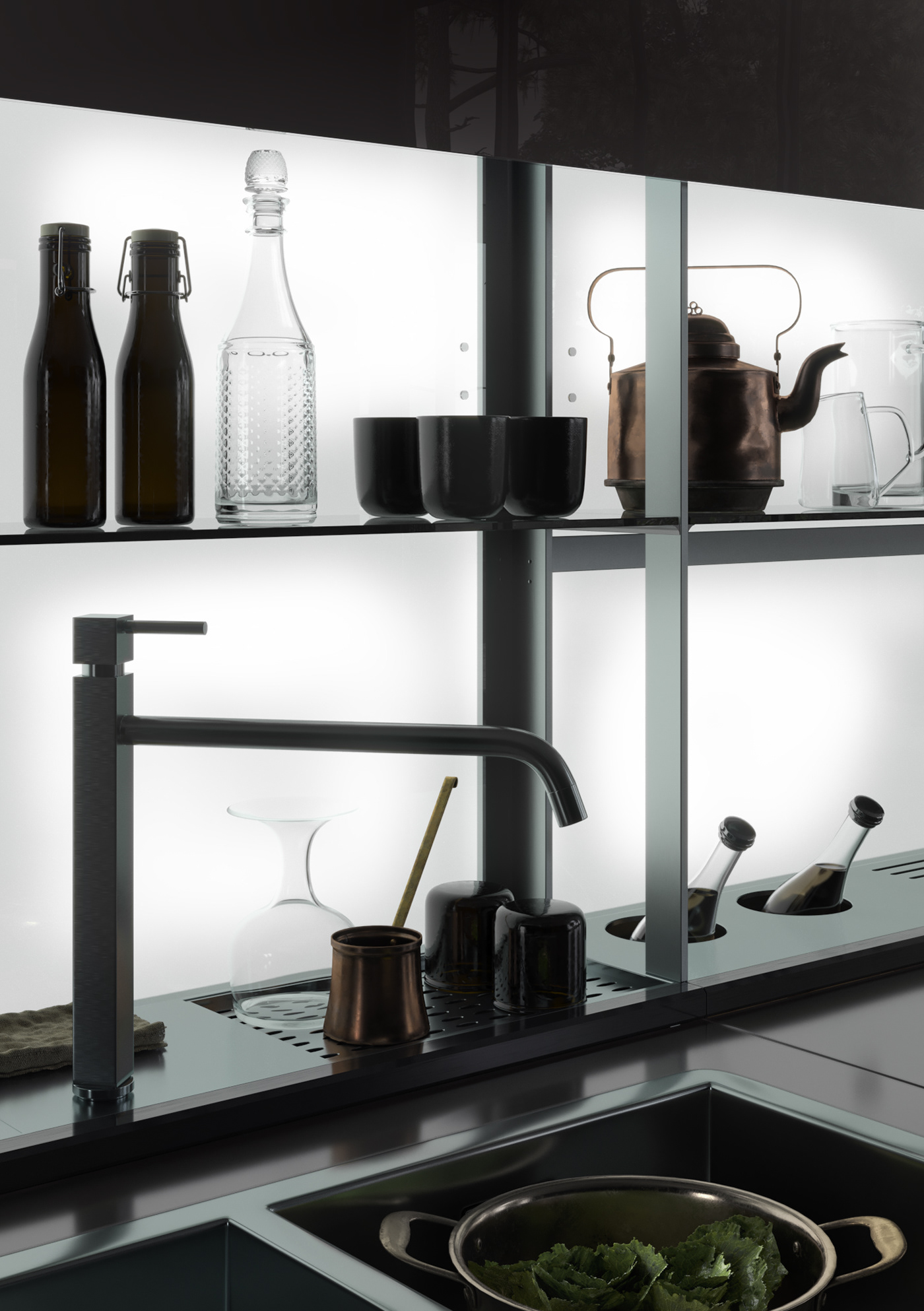 Kitchen Furniture interior design  furniture design  3d modeling Liuxury dinamik composition contrast art project