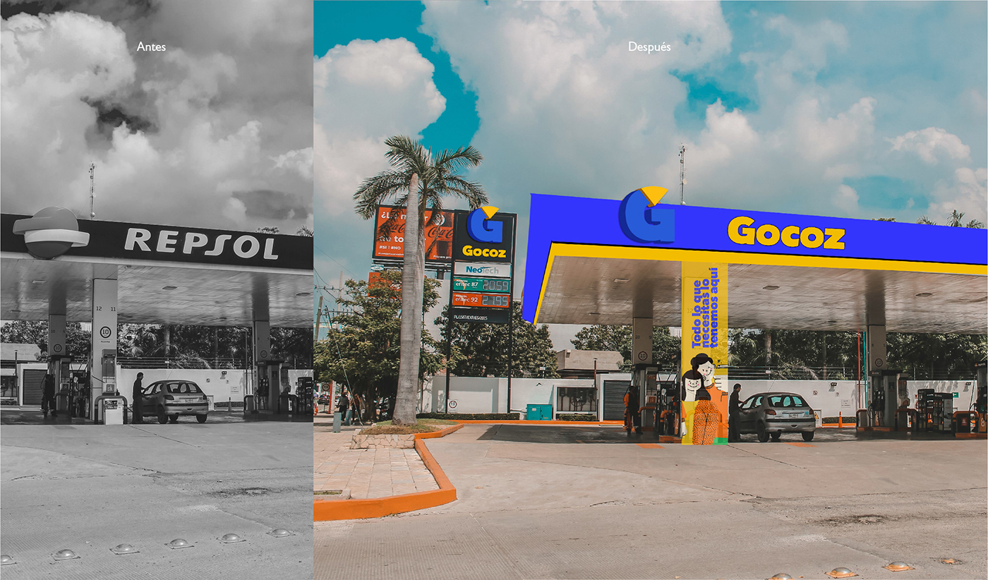 brand branding  gas station identity ILLUSTRATION  mexico