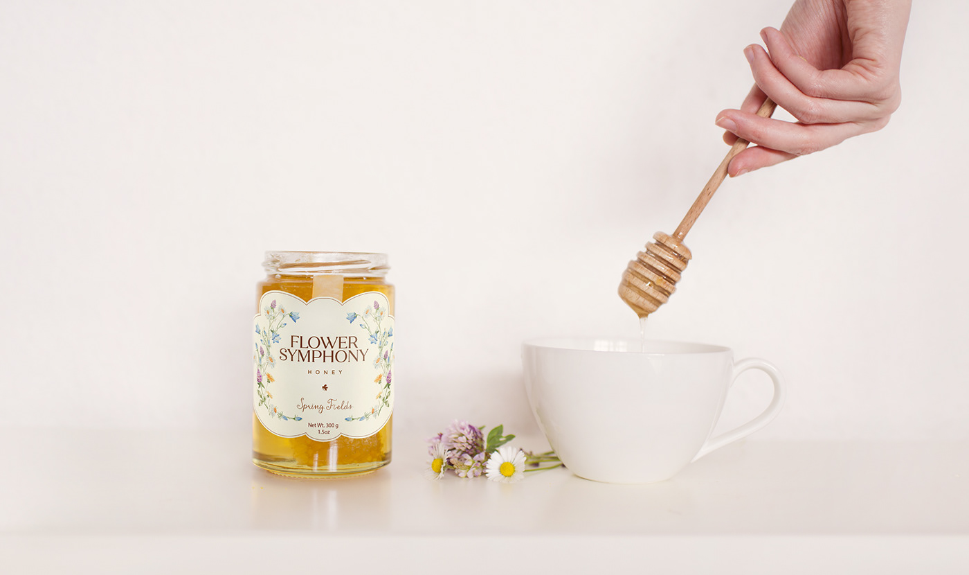 elegant packaging honey illustration Honey packaging honey visual identity watercolor illustration