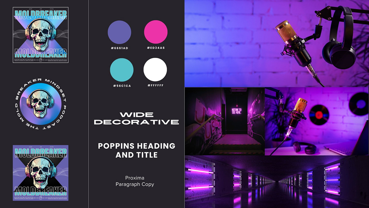 podcast Podcast Branding EDGY DESIGN Website Design skull branding brand logo creative Neon Branding