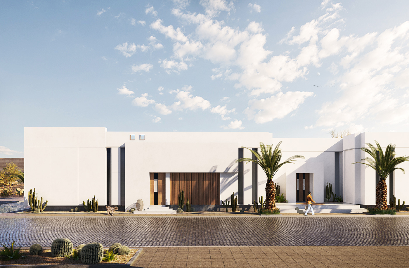 architecture architecturedesign contemporary facadedesign KSA Minimalism rendering residential Villa White