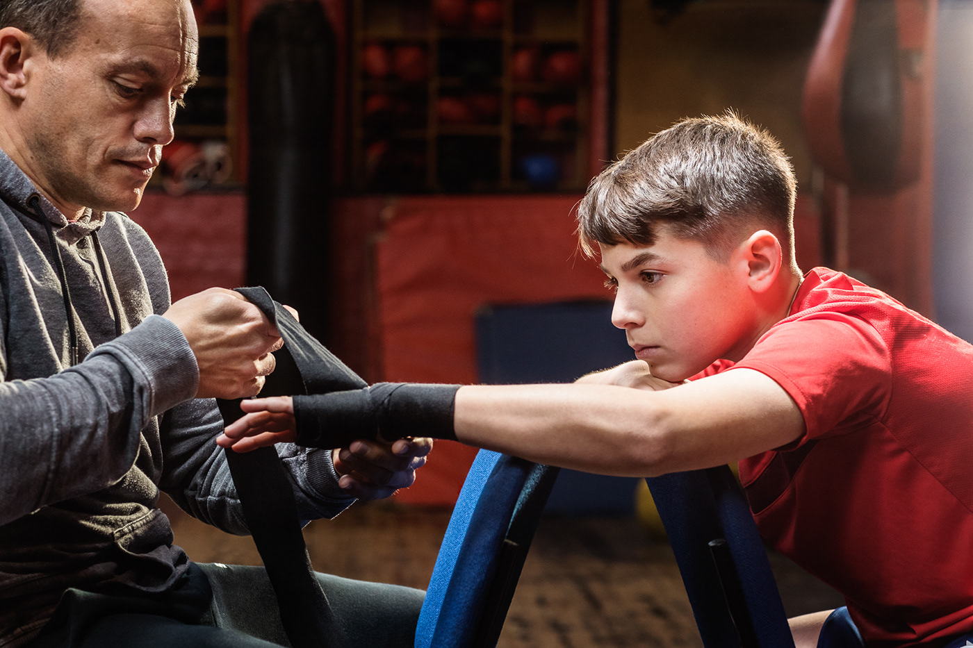 Boxing kids fight Mentor sport winning Focus portrait reportage
