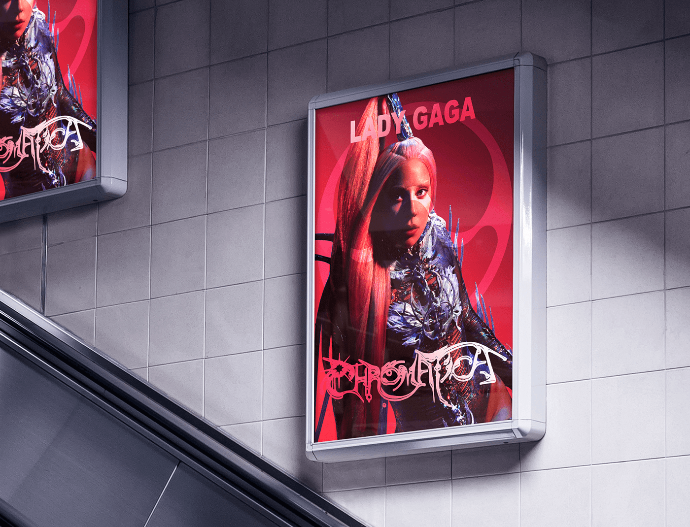 design graphic design  poster Chromatica Lady Gaga music artwork Mockup