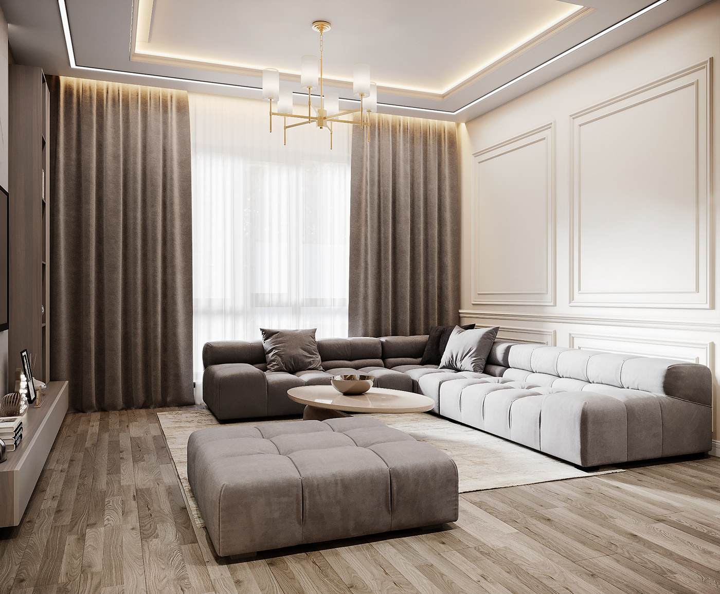 Luxury Design luxury interior luxury interior design 3ds max 3dvisualization 3d vis Moldova living room kitchen Render