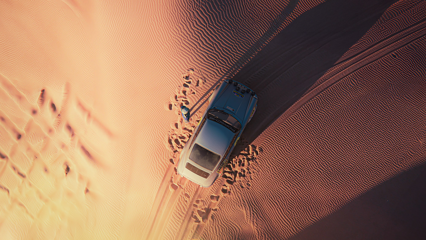 3D CGI Digital Art  Render Porsche cinema 4d redshift visualization desert mondlicht studios