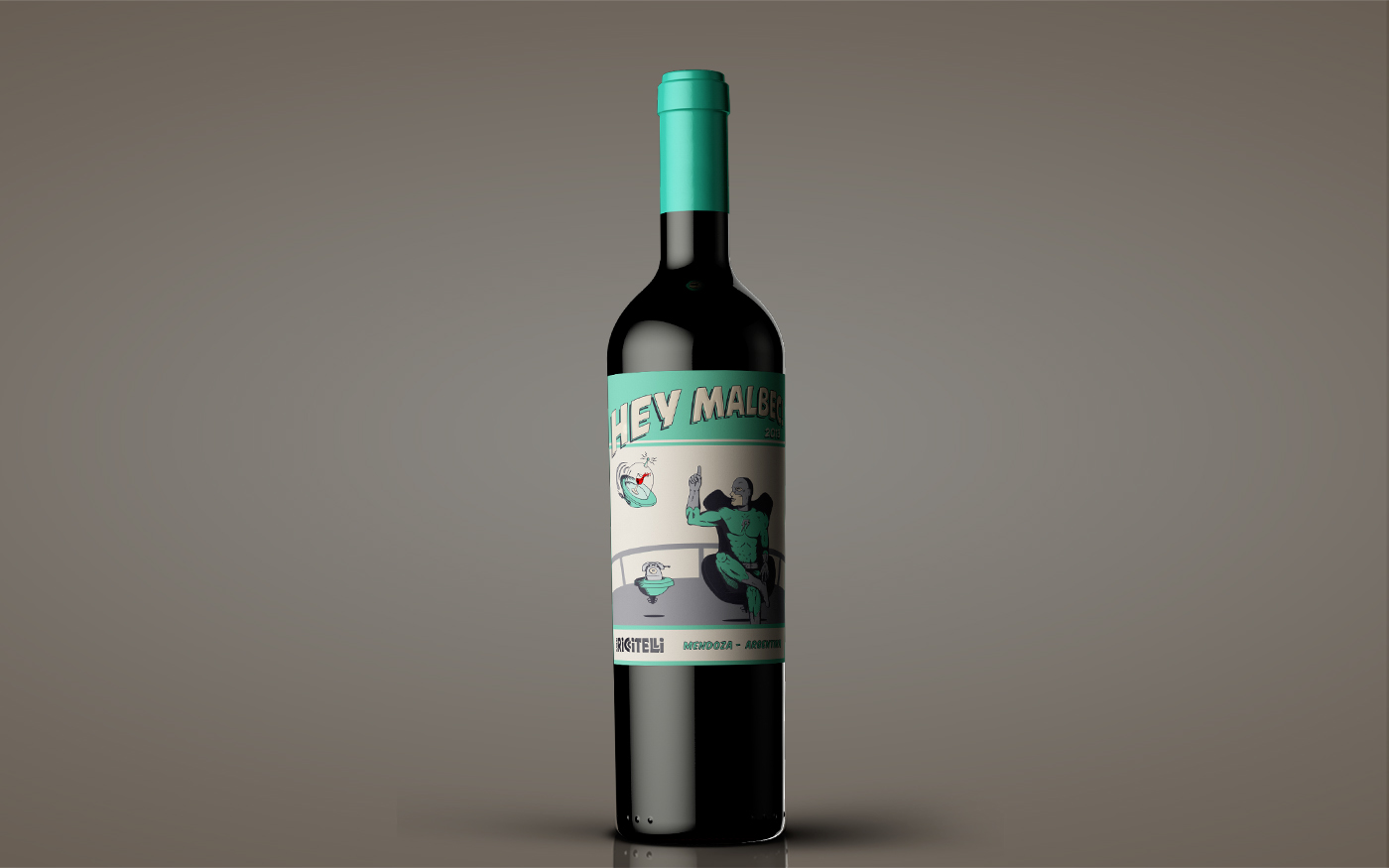 iuvaro etiqueta Label hey Malbec Riccitelli super heroe vino wine