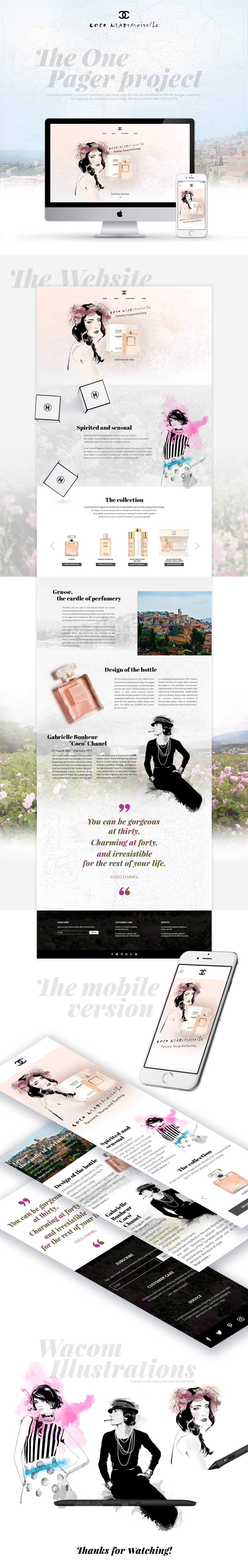 Onepager Responsive mobile desktop perfume france digital one page website app application