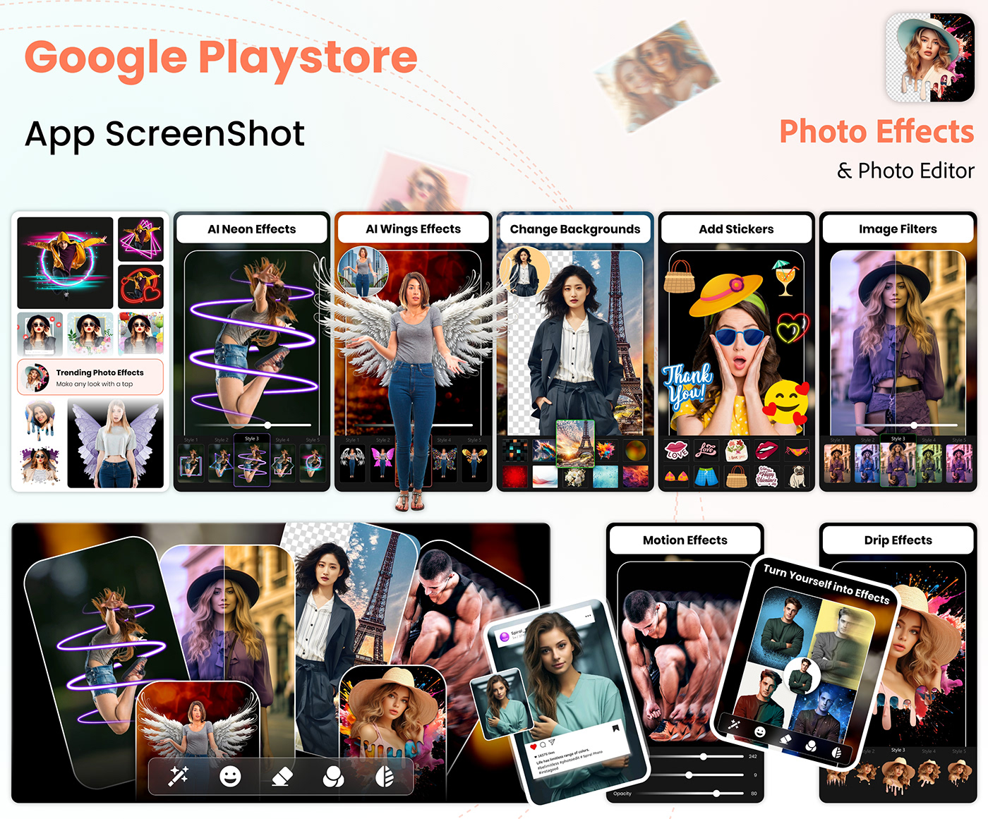 PLAYSTORE playstore screenshots banner Photo effect Photo Editor Body Tune