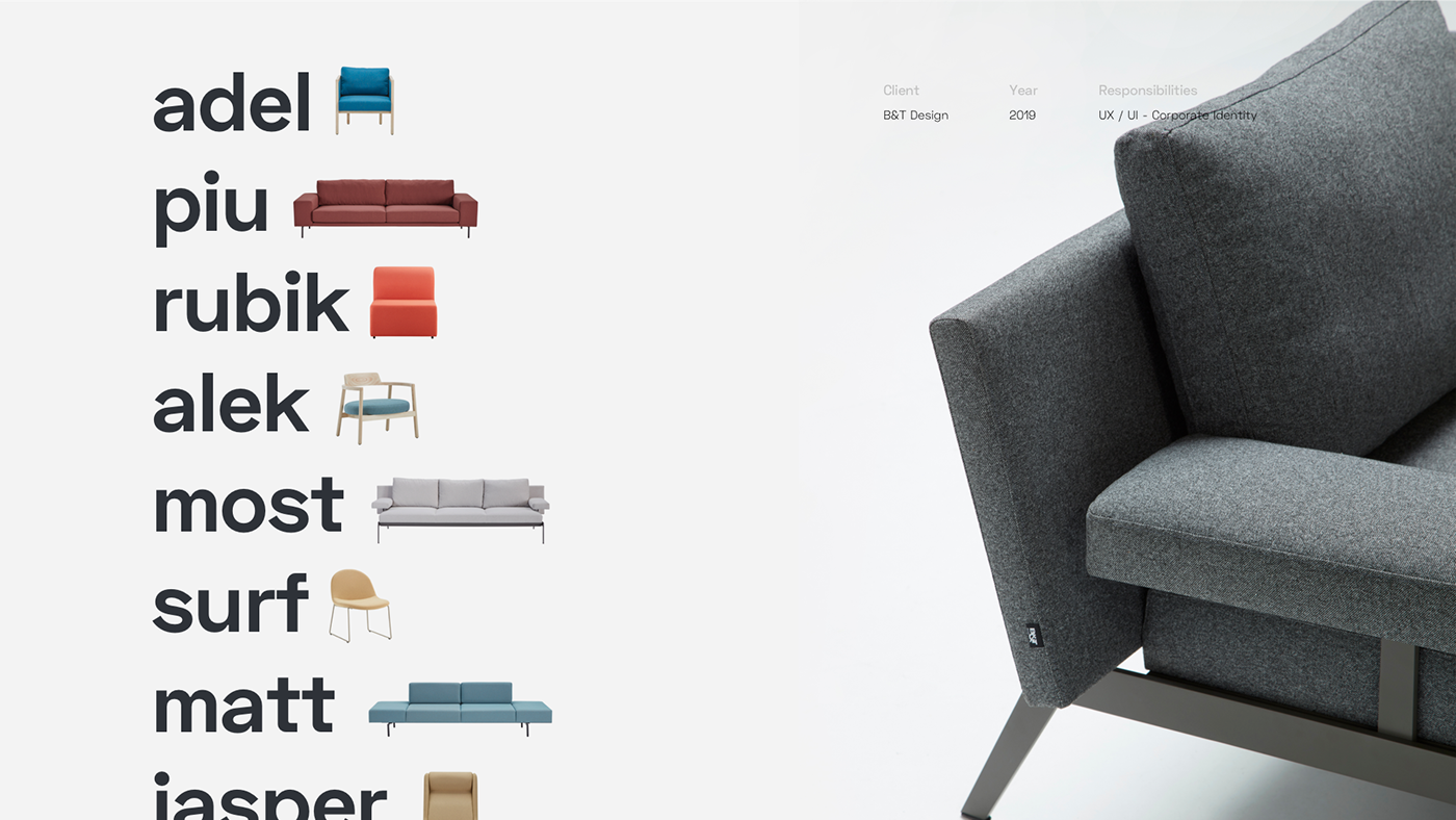 furniture UI ux clean minimal design Website Webdesign interior design  Responsive