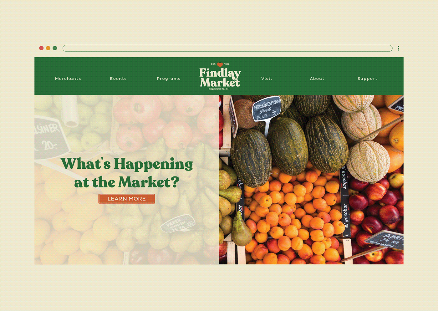 brand design Food  fresh local logo market Outdoor Rebrand social